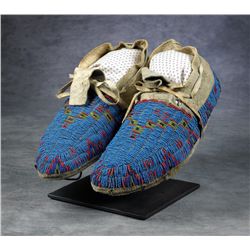 Pair Sioux Beaded Moccasins