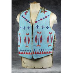 Blackfeet Beaded and Fringed Man's Vest