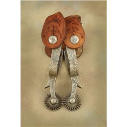 Silver mounted Idaho style Spurs