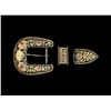 Image 1 : 14K Gold & Sterling Filigreed Buckle Set