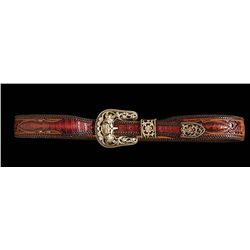 Edward H Bohlin Sterling Silver and 3-color Gold Buckle