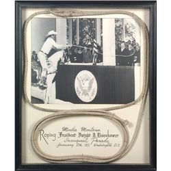 Historic Cotton Rope used by Montie Montana to Rope Ike Eisenhower at the 1953 Presidential Inaugura