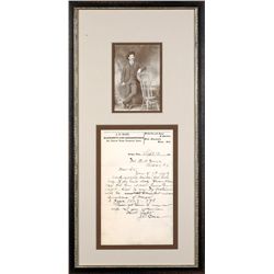 J O Bass Photo & Signed Order Form