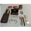 Image 1 : LOT 18 VINTAGE COLLECTIBLES: 3 EYE GLASSES, 9 PEN