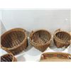 Image 2 : LOT 7 ASSORTED WOOD & REED WOVEN BASKETS: SHAKER