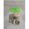 Image 1 : SMALL BAG LOT OF FOREIGN COINS & SAINT FLORIAN