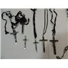Image 2 : LOT 6 VINTAGE RELIGIOUS CRUCIFIXES, CLOTH & WOOD