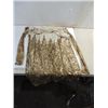Image 1 : VINTAGE 1930S GOLD & WHITE SEQUIN CAPE. FRAGILE.
