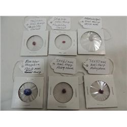 LOT 6 (2) RUBY, (2) RHODOLITE, 1 OPAL & 1 BLUE