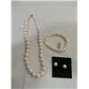 Image 1 : SET EARRINGS & NECKLACE FRESHWATER BLACK PEARLS