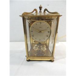 VINTAGE SCHATZ ANNIVERSARY STYLE BRASS SHELF CLOCK