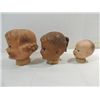Image 2 : LOT 3 VINTAGE VINYL DOLL HEADS (2) WITH SLEEPY EYE