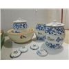 Image 2 : HUGE LOT VINTAGE CERAMIC CANNISTERS & BOWLS, PLUSH