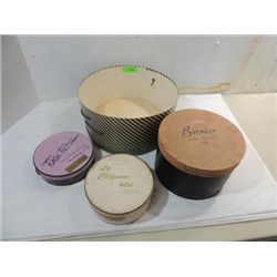 LOT 4 VINTAGE LADYS (2) HAT BOXES & (2) WIG BOXES