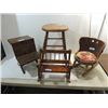 Image 1 : LOT 4 VINTAGE CHILD CHAIRS: SMALL ROCKER, SCHOOL