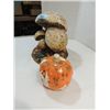 Image 2 : LOT 2 VINTAGE CEMENT YARD ORNAMENTS: PUMPKIN &