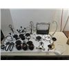 Image 1 : LOT 19 VINTAGE WROUGHT IRON CANDLE HOLDERS,