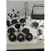 Image 3 : LOT 19 VINTAGE WROUGHT IRON CANDLE HOLDERS,