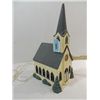 Image 1 : ELECTRIC LIGHTED CERAMIC CHURCH & STEEPLE 17"H