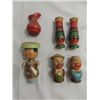 Image 1 : LOT 6 VINTAGE WOOD COLLECTIBLES: 1 ORIENTAL BOBBLE