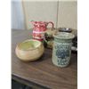 Image 2 : LOT 8 VINTAGE STONEWARE BOWLS, PITCHER, PLANTER &