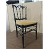 Image 1 : VINTAGE BLACK LACQUER & GOLD HIGHLIGHT CHAIR