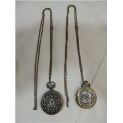 LOT 2 LADY'S QUARTZ PENDANT WATCH & CHAIN, CUTOUT