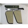 Image 1 : LOT 3 17"L STEEL MACHETTE AND CANVAS BELT SHEATH &