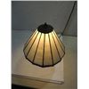 Image 2 : VINTAGE DIE CAST METAL & SLAG GLASS DESK LAMP