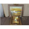 Image 1 : LOT 2 ORIGINAL OIL PAINTINGS SEA SCAPE & FOREST: