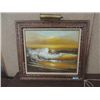 Image 3 : LOT 2 ORIGINAL OIL PAINTINGS SEA SCAPE & FOREST: