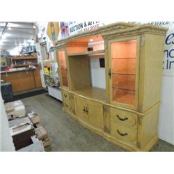 VINTAGE FRENCH PROVINCIAL OAK ENTERTAINMENT CENTER