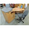 Image 1 : CORNER 2 TIERED COMPUTER DESK & OFFICE CHAIR