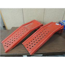 SET OF 2 FORMED STEEL CAR RAMPS FOR REPAIR WORK