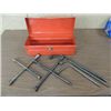 Image 1 : FORMED STEEL SHOP TOOL BOX & 4 TIRE IRONS