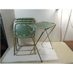 LOT 4 FOLDING PRESS METAL TV TRAYS