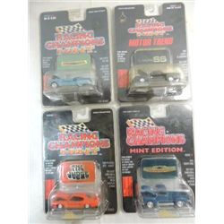 LOT 4 RACING CHAMPION DIE CAST METAL COLLECTOR CAR