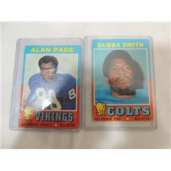 LOT 2 1971 TOPPS #53 & 71 FOOTBALL CARD: ALAN PAGE