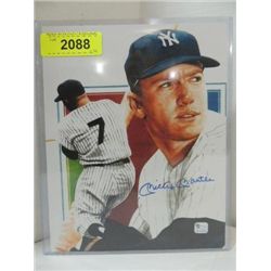 8X10 BASEBALL PRINT AUTOGRAPHED MICKEY MANTLE COA