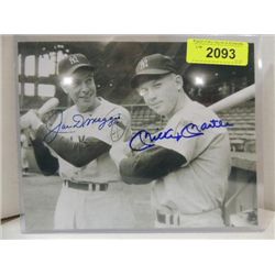 10X8 BASEBALL PHOTO 2 AUTOGRAPHS MANTLE & DIMAGGIO