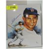 Image 1 : 8X10 BASEBALL PRINT AUTOGRAPHED TED WILLIAMS COA