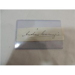 ANDREW CARNEGIE CUT SIGNATURE AUTOGRAPH NO COA