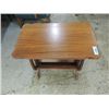 Image 2 : 24X14X24 WALNUT READING SIDE TABLE & BOOK RACK