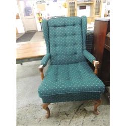 CONTEMPORARY WING BACK EMERALD GREEN READING CHAIR