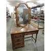 Image 1 : 44X18X72 FAUX MAPLE DESK / VANITY & MIRROR