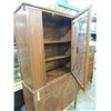 Image 2 : VINTAGE 36X16X72 WALNUT CHINA HUTCH, GLASS FRONT,