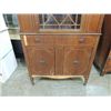 Image 3 : VINTAGE 36X16X72 WALNUT CHINA HUTCH, GLASS FRONT,