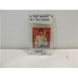 1934 GOUDEY #11 BASEBALL PLAYER CARD PAUL WANER