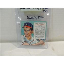 1954 RED MAN #8 BASEBALL PLAYER CARD ANDY PAFKO