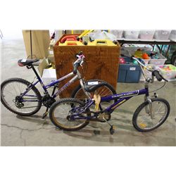2 BIKES: BLUE NORCO MOUNTAIN BIKE & BLUE TECHTEAM BMX BIKE